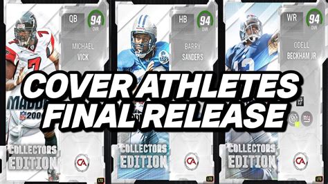 COVER ATHLETES 94 OVR MICHAEL VICK BARRY SANDERS AN ODELL BECKHAM JR