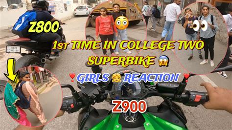 First Time In College With Two Superbike College Girls 👧 Reaction On