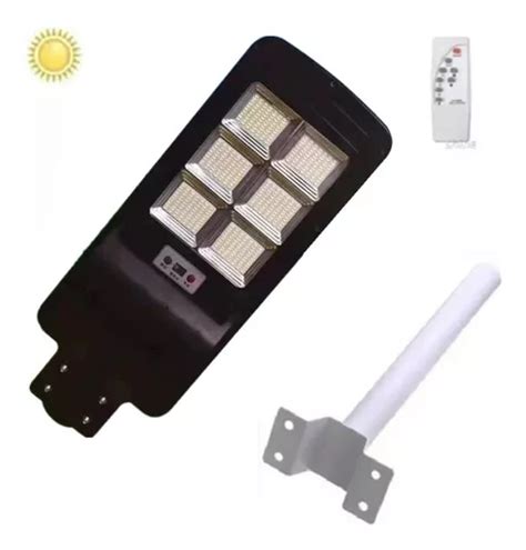 Foco Solar Led Exterior Lupa Luminaria Poste Y Sensor W Cuotas