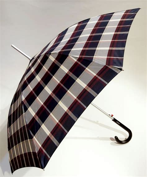 Parapluie tempête long canne femme en bleu marine automatique fantaisie