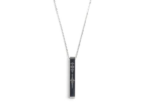 Soundwave Personalized Bar Necklace With Qr Code Custom Engraved