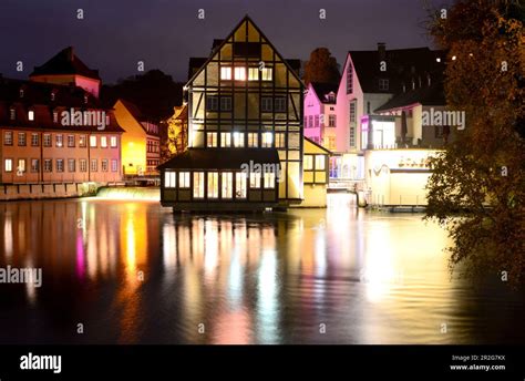 On The Pegnitz In The Island Town Bamberg Upper Franconia Bavaria