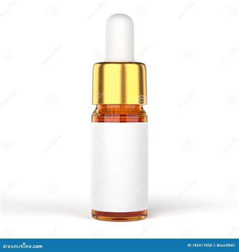 Vitamin C Serum Clear Glass Bottle For Cosmetic Products Design Mock Up