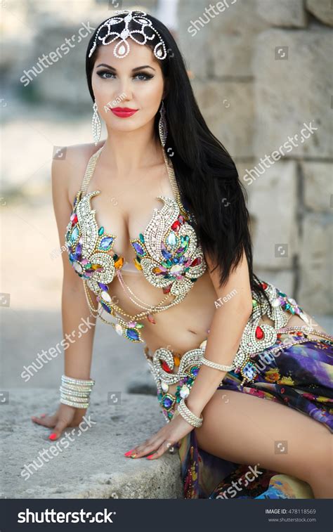 Gorgeous Arabian Bellydancer Sexy Woman Bellydance Stock Photo