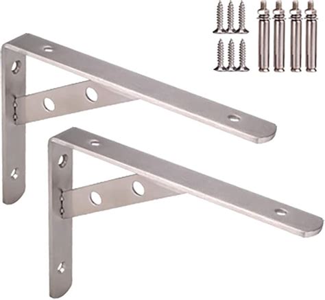 2pcs Shelves Brackets Heavy Duty Thickness 4mm Stainless Steel L Shaped