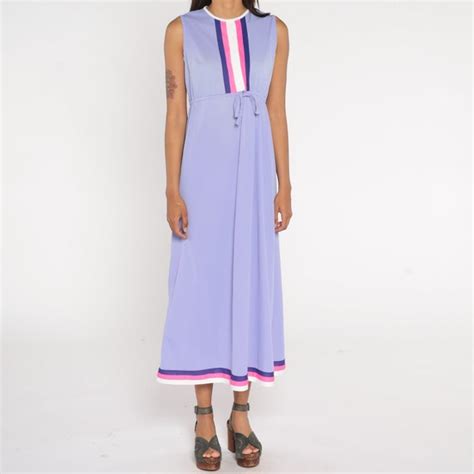 S Nightgown Lingerie Lavender Purple Slip Dress Mod Gem