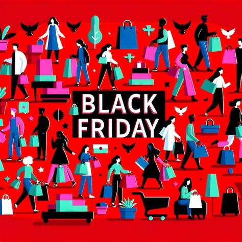 Black Friday Banner Con Bolsas De Compras Y Ventas Vector Premium