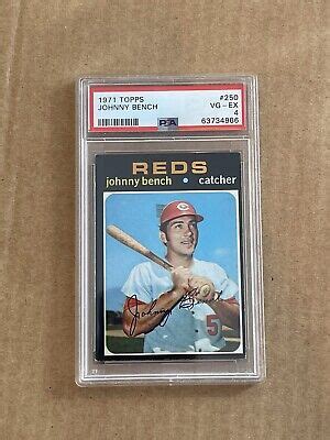 DCC 1971 Topps Johnny Bench 250 PSA 4 VG EX Cincinnati Reds HOF EBay