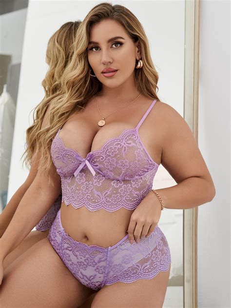 Scallop Simples Rom Ntico Lingerie Sexy Plus Size