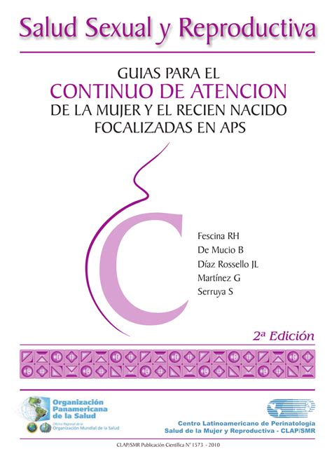 Pdf Salud Sexual Y Reproductiva Gu As Para El Continuo De Atenci N