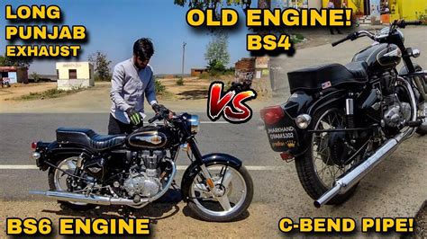 Konsi Loud Hai🤔 Bs6 Vs Bs4 Bullet 350 C Bend Pipe With Patla Muh Long Punjab Loudness Test