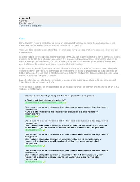 Examen Finanzas Corporativas Arbol Desiciones Pregunta Correcta