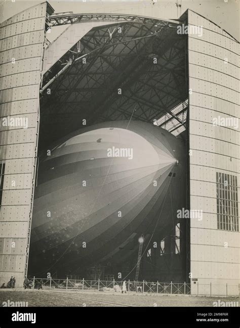 The Lz Hindenburg In Its Hangar At Friedrichshafen On March