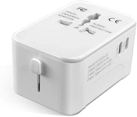 Universal Reiseadapter Weltweit Reisestecker Mit 2 USB C USB A Ports