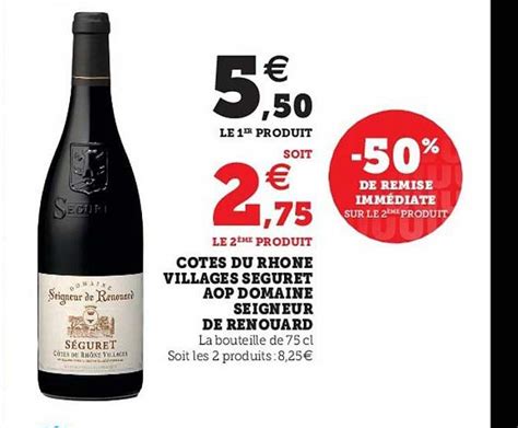 Promo Côtes Du Rhône Villages Seguret Aop Domaine Seigneur De Renouard