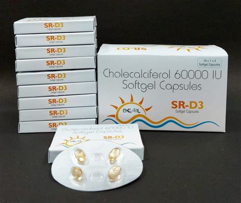 Cholecalciferol Vitamin D3 60000 IU Soft Gel 10x1x4 At 18 Strip In