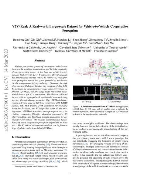 V V Real A Real World Large Scale Dataset For Vehicle To Vehicle