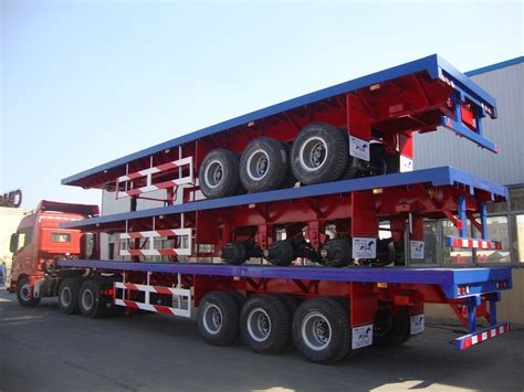 Vehicle Master Tri Axles Ft Flatbed Trailer Shipping Container Flat