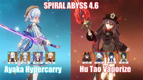 C0 Ayaka Hypercarry C0 Hu Tao Vaporize Spiral Abyss 4 6 Genshin