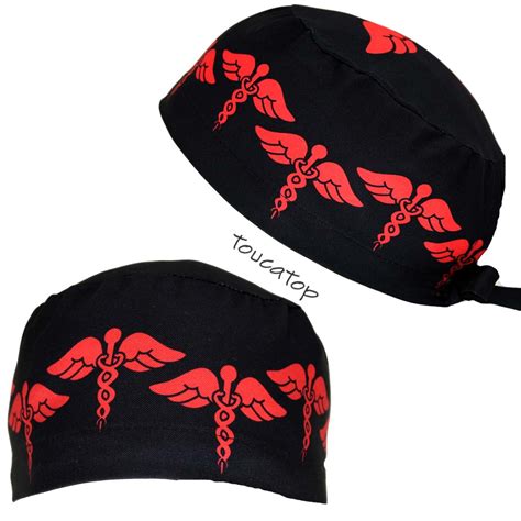 Gorro Cirúrgico Simbolo Medicina Preto ToucaTop Toucas Cirúrgicas