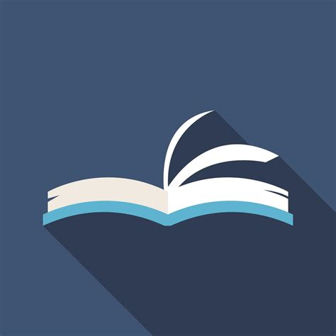 Opening Book Flat Icon With Long Shadow Simple Literature Icon