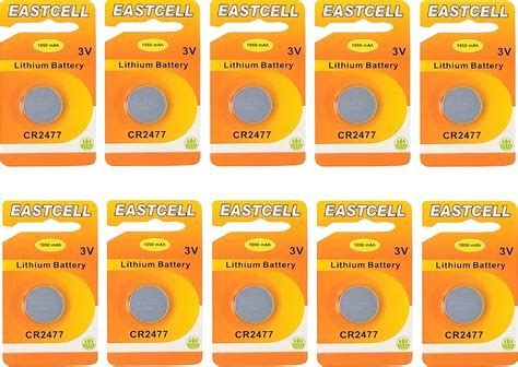 10 X CR2477 3V Lithium Knopfzelle 1100 MAh EINWEG Markenware EASTCELL