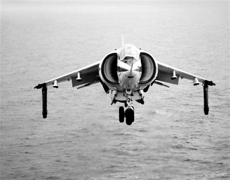 Front view of an AV-8C Harrier vertical/short takeoff and landing (V ...