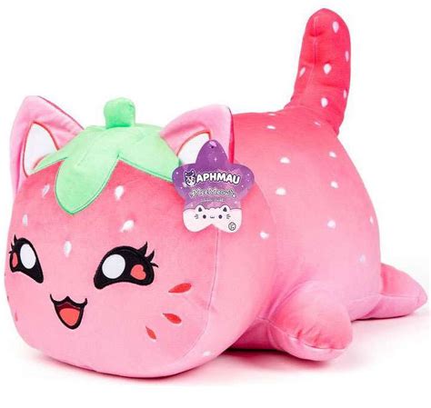 Aphmau Jumbo 18 Inch Strawberry Cat Plush Large Soft Stuffed Animal