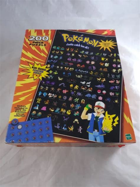 POKEMON GOTTA CATCH Em All 200 Piece Poster Puzzle Hasbro 1999 Complete