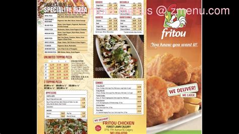 Online Menu Of Fritou Chicken And Pizza Forest Lawn Restaurant Calgary