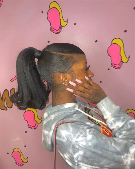 IAmSunshineMiracle On Instagram High Ponytail With Swoop Bangs By