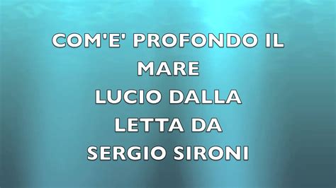 è profondo il mare letta da Sergio Sironi YouTube