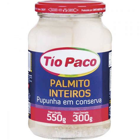 Palmito Pupunha Tio Paco Inteiro Em Conserva 300g Multiplica Atacado