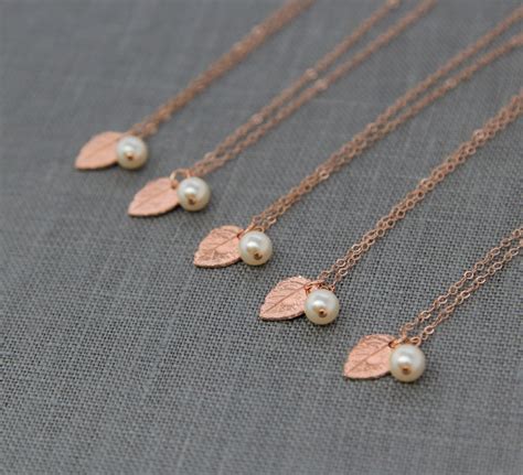 Fall Bridesmaid Necklaces Set Of 6 Rustic Wedding Jewelry Etsy