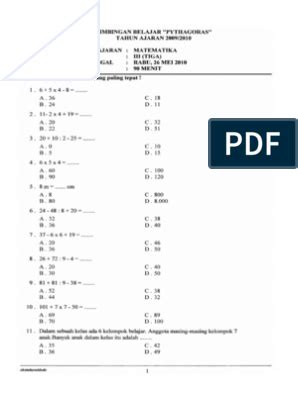 Soal Latihan Materi Waktu Kelas 3 Pdf Artofit