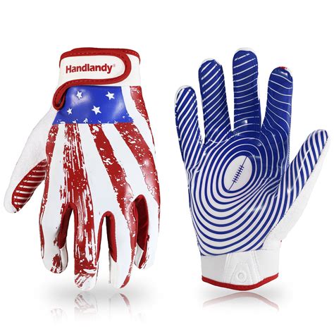 HANDLANDY Youth Football Gloves, Sticky Grip for Kids, Junior Flag ...