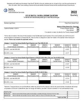 Fillable Online Payroll Expense Tax Form Template Xlsx