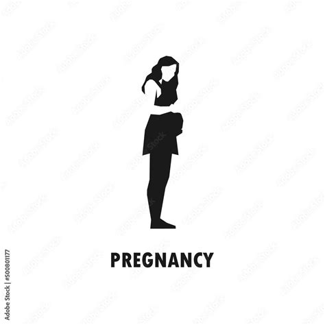 Pregnant Woman Touching Belly Simple Black Vector Silhouette Illustration Stock Vector Adobe