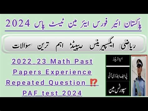 Paf Airman Preparation Mathematics Past Test Experience Questions