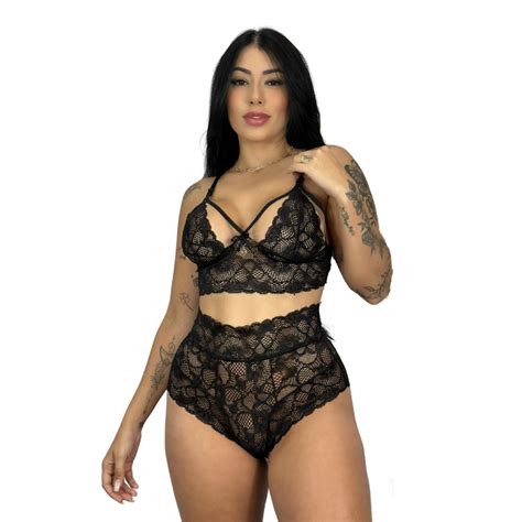 Conjunto Lacradora Lingerie Sem Bojo Sem Aro Renda Calcinha Sutia Moda