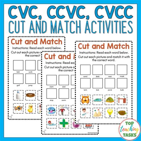 Cvc Ccvc And Cvcc Cut And Match Activity Top Teaching Tasks