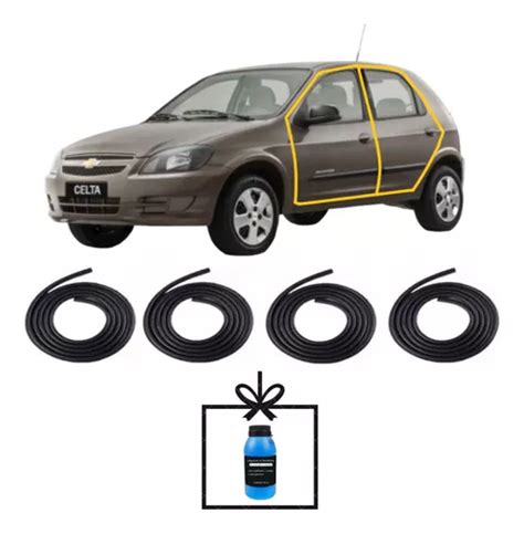 Kit 4 Borrachas De Vedação Porta Chevrolet 2012 Celta