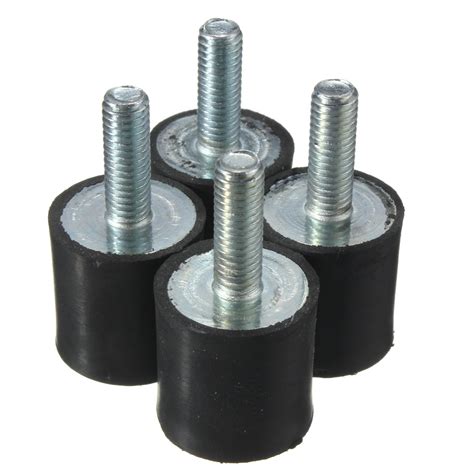 4 Pcs M6 Rubber Mounts 20 Mm X 20 Mm Rubber Schokd Grandado