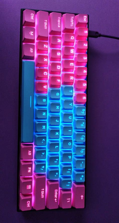 Anne pro 2 with matrix cotton candy keycaps and pink tai hao rubber keycaps : MechanicalKeyboards