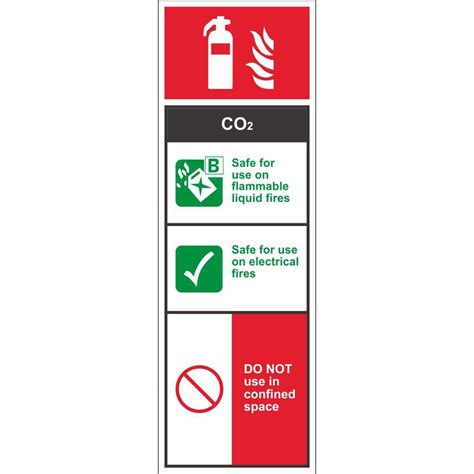 CO2 Fire Extinguisher Identification ID Signs Labels PD Signs