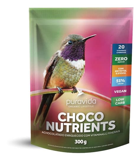 Achocolatado Orgânico Pura Vida Choconutrients Vegano 300g