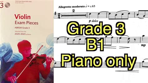 Abrsm Grade Violin B Piano Only Youtube