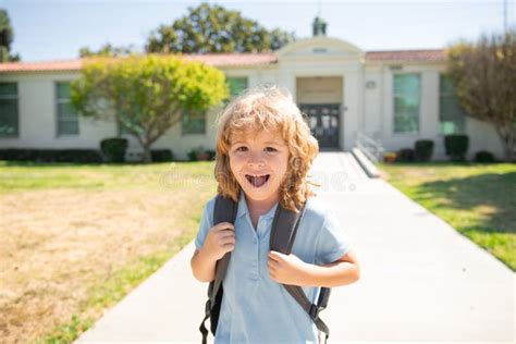 Portrait Of Kid School Boy Enjoy School Vacation Day Out Or Weekend