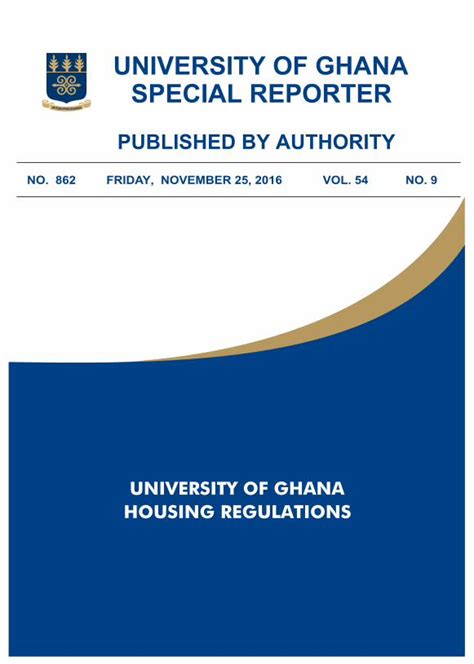 Pdf University Of Ghana Housing Regulations · Contents 10 1ntroduction 3 20 University