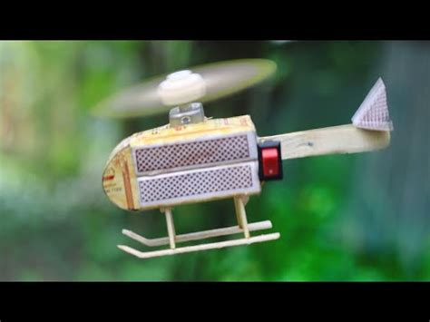 How To Make A Flying Helicopter With Matches And Dc Motor Youtube